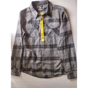 Mens Colorado Clothing Gray Black Plaid‎ Flannel Long Sleeve Shirt Small S